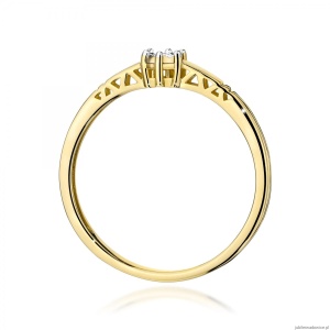 Pierścionek W0630 Diament 0,03ct żółte złoto 375