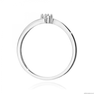 Pierścionek W0631 Diament 0,01ct białe złoto 375