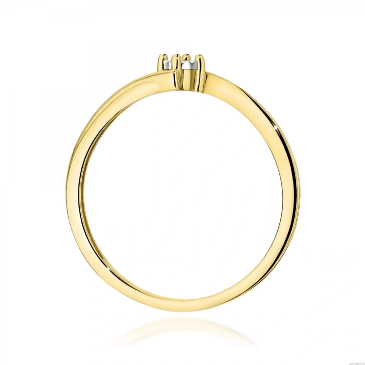 Pierścionek W0631 Diament 0,01ct żółte złoto 375