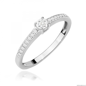 Pierścionek W0648 Diament 0,03ct białe złoto 375