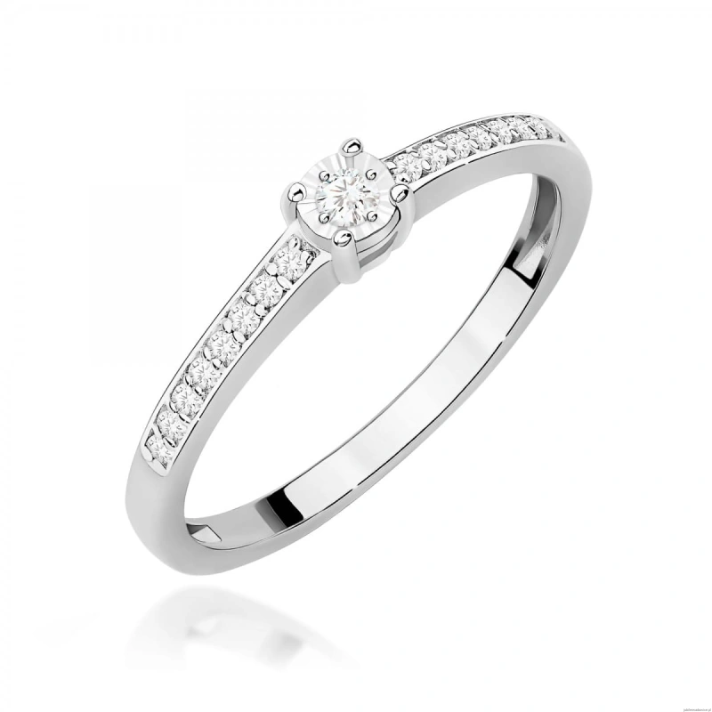 Pierścionek W0648 Diament 0,03ct białe złoto 375