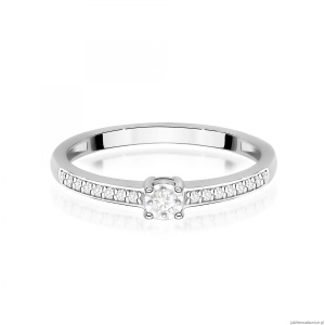 Pierścionek W0648 Diament 0,03ct białe złoto 375