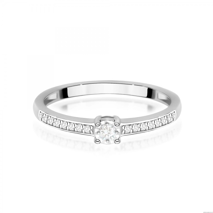 Pierścionek W0648 Diament 0,03ct białe złoto 375