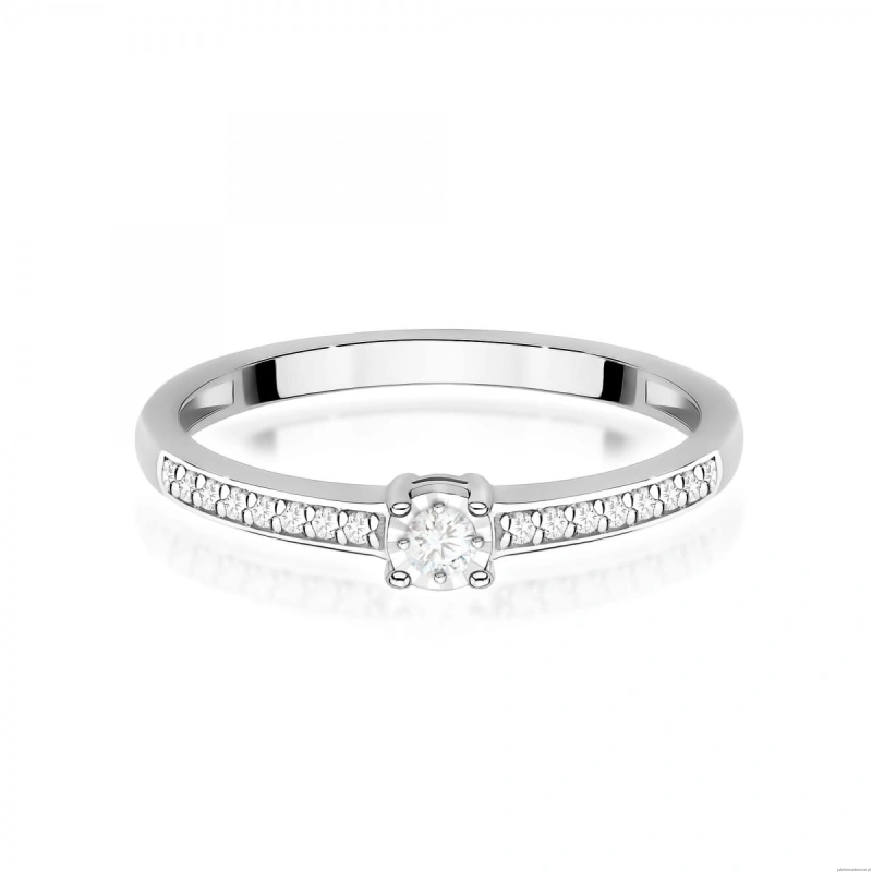 Pierścionek W0648 Diament 0,03ct białe złoto 375