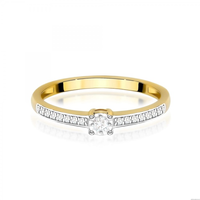 Pierścionek W0648 Diament 0,03ct żółte złoto 375
