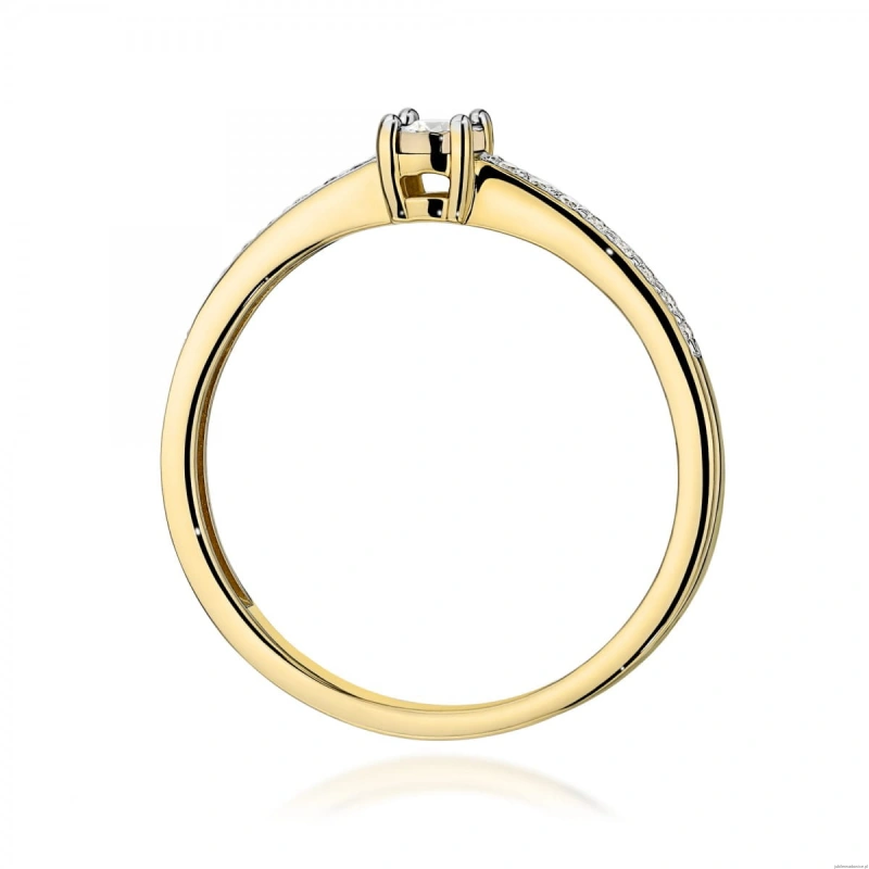 Pierścionek W0648 Diament 0,03ct żółte złoto 375