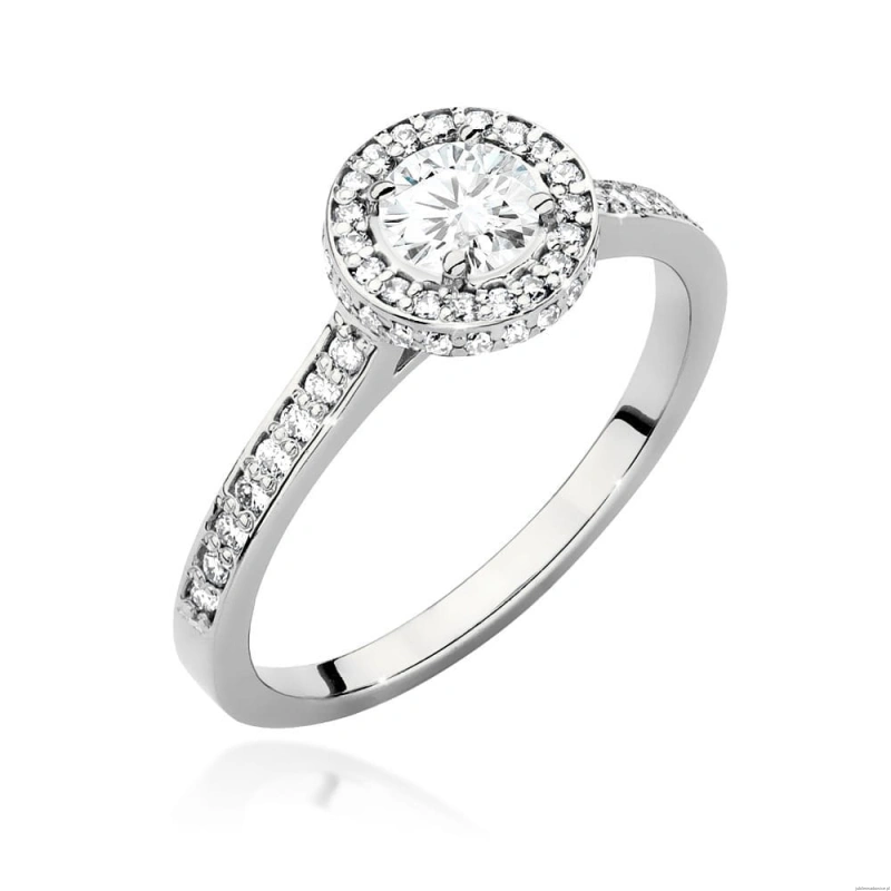 Pierścionek W0508 Diament Laboratoryjny 0,50ct białe złoto 375