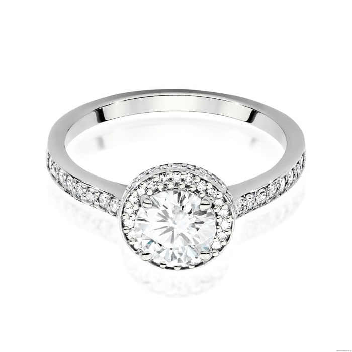 Pierścionek W0508 Diament Laboratoryjny 0,70ct białe złoto 375