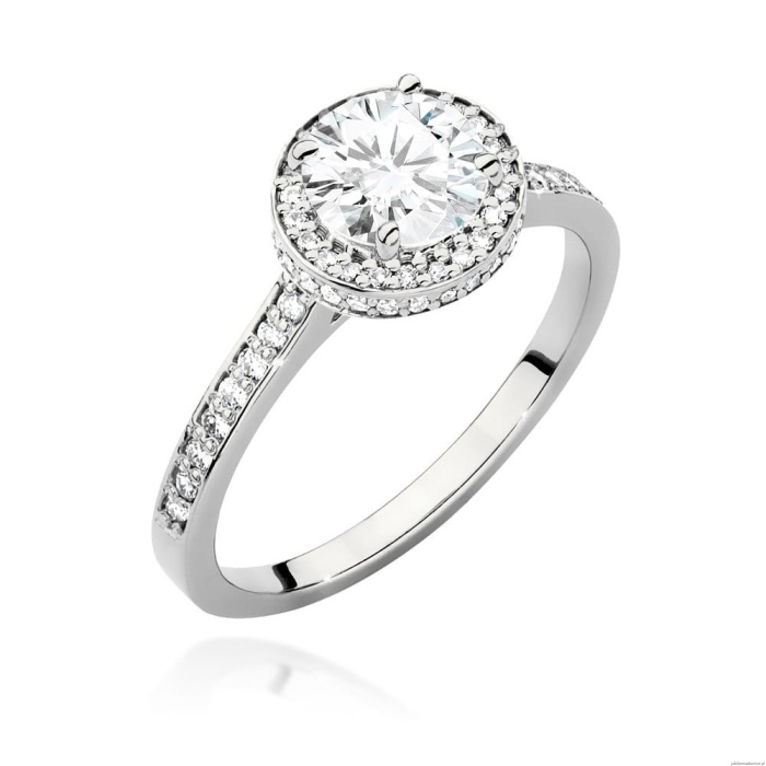 Pierścionek W0508 Diament Laboratoryjny 1,00ct białe złoto 375