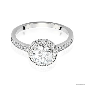 Pierścionek W0508 Diament Laboratoryjny 1,00ct białe złoto 375
