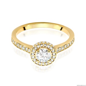 Pierścionek W0508 Diament Laboratoryjny 0,50ct żółte złoto 375
