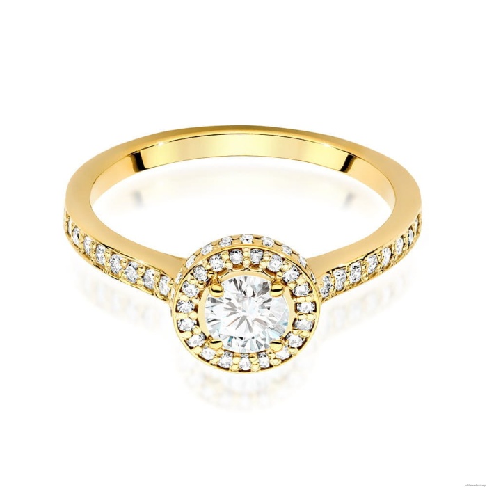 Pierścionek W0508 Diament Laboratoryjny 0,50ct żółte złoto 375