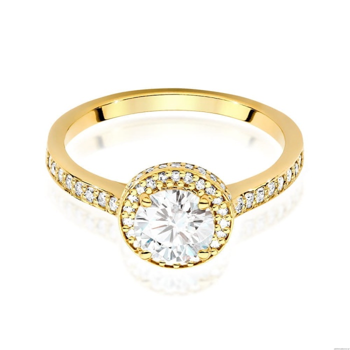 Pierścionek W0508 Diament Laboratoryjny 0,70ct żółte złoto 375