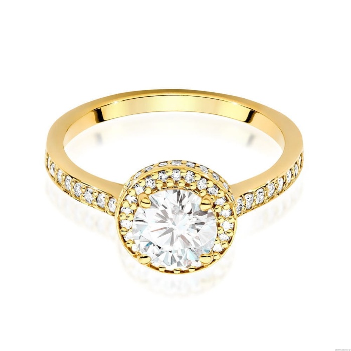 Pierścionek W0508 Diament Laboratoryjny 1,00ct żółte złoto 375