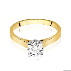 Pierścionek W0526 Diament Laboratoryjny 0,70ct żółte złoto 375