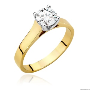 Pierścionek W0526 Diament Laboratoryjny 1,00ct żółte złoto 375