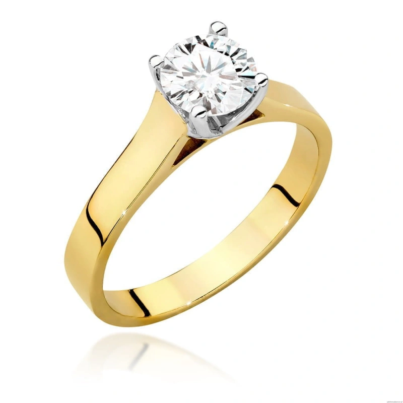 Pierścionek W0526 Diament Laboratoryjny 1,00ct żółte złoto 375
