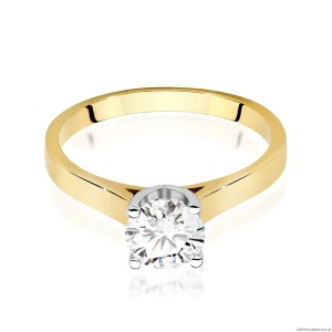 Pierścionek W0526 Diament Laboratoryjny 1,00ct żółte złoto 375