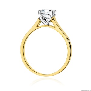 Pierścionek W0526 Diament Laboratoryjny 1,00ct żółte złoto 375