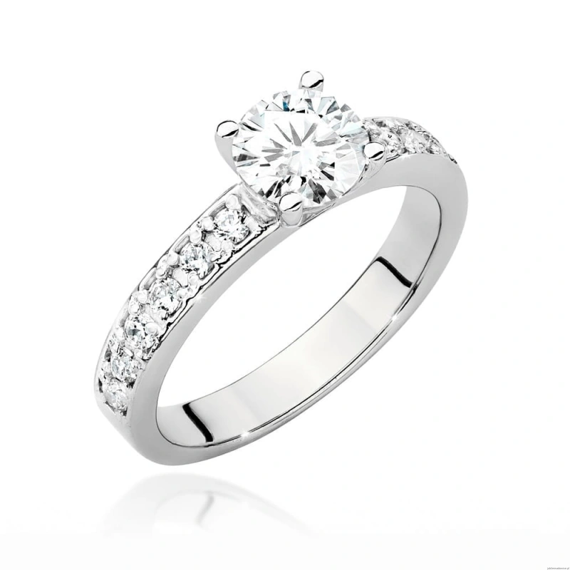 Pierścionek W0534 Diament Laboratoryjny 0,70ct białe złoto 375