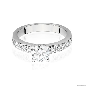 Pierścionek W0534 Diament Laboratoryjny 0,70ct białe złoto 375