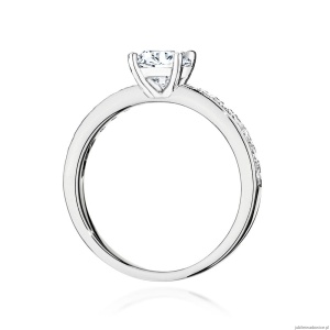 Pierścionek W0534 Diament Laboratoryjny 0,70ct białe złoto 375