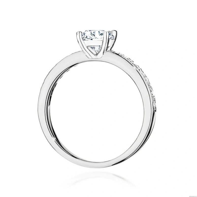 Pierścionek W0534 Diament Laboratoryjny 0,70ct białe złoto 375