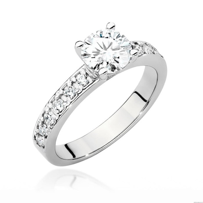 Pierścionek W0534 Diament Laboratoryjny 1,00ct białe złoto 375