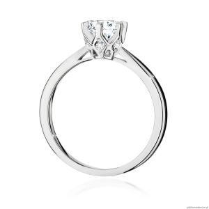 Pierścionek W539 Diament Laboratoryjny 0,70ct białe złoto 375