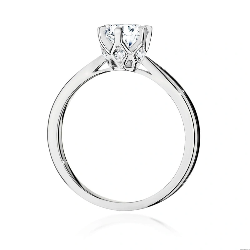 Pierścionek W539 Diament Laboratoryjny 0,70ct białe złoto 375
