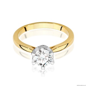 Pierścionek W0539 Diament Laboratoryjny 1,00ct żółte złoto 375
