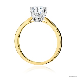 Pierścionek W0539 Diament Laboratoryjny 1,00ct żółte złoto 375