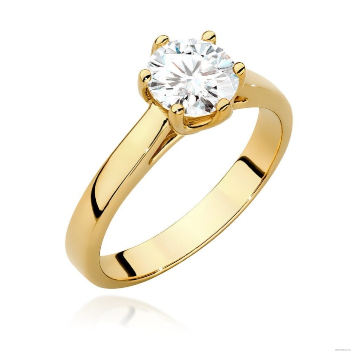 Pierścionek W0540 Diament Laboratoryjny 1,00ct żółte złoto 375