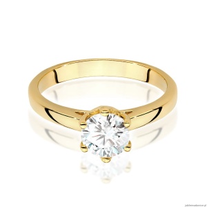Pierścionek W0540 Diament Laboratoryjny 1,00ct żółte złoto 375