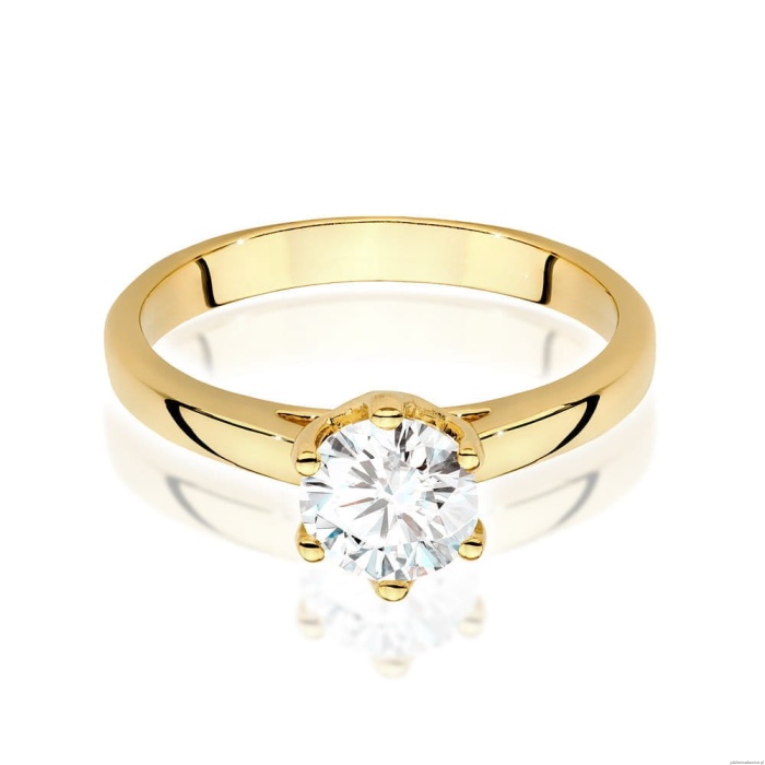 Pierścionek W0540 Diament Laboratoryjny 1,00ct żółte złoto 375