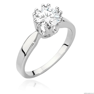Pierścionek W0541 Diament Laboratoryjny 1,00ct białe złoto 375
