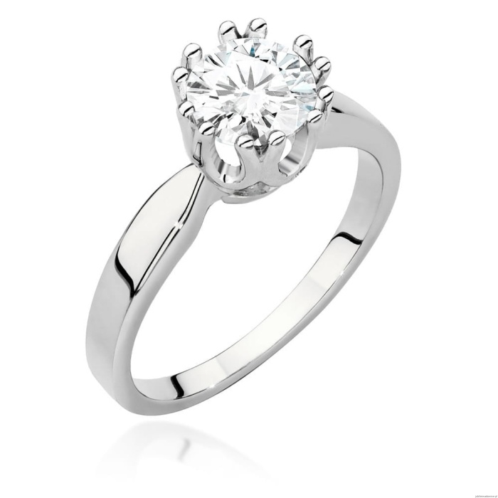 Pierścionek W0541 Diament Laboratoryjny 1,00ct białe złoto 375
