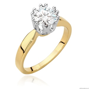 Pierścionek W0541 Diament Laboratoryjny 1,00ct żółte złoto 375