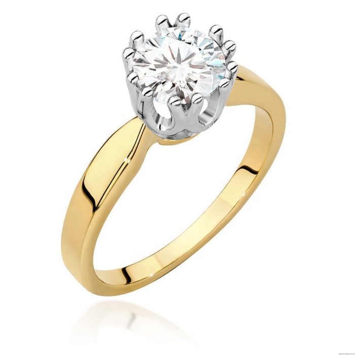 Pierścionek W0541 Diament Laboratoryjny 1,00ct żółte złoto 375