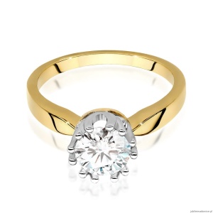 Pierścionek W0541 Diament Laboratoryjny 1,00ct żółte złoto 375