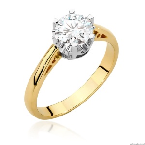 Pierścionek W0542 Diament Laboratoryjny 1,00ct żółte złoto 375