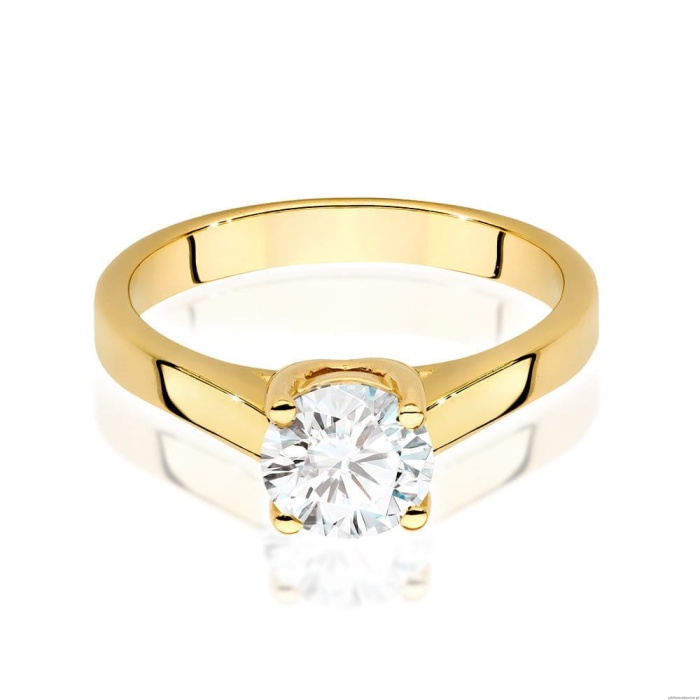 Pierścionek W0544 Diament Laboratoryjny 1,00ct żółte złoto 375