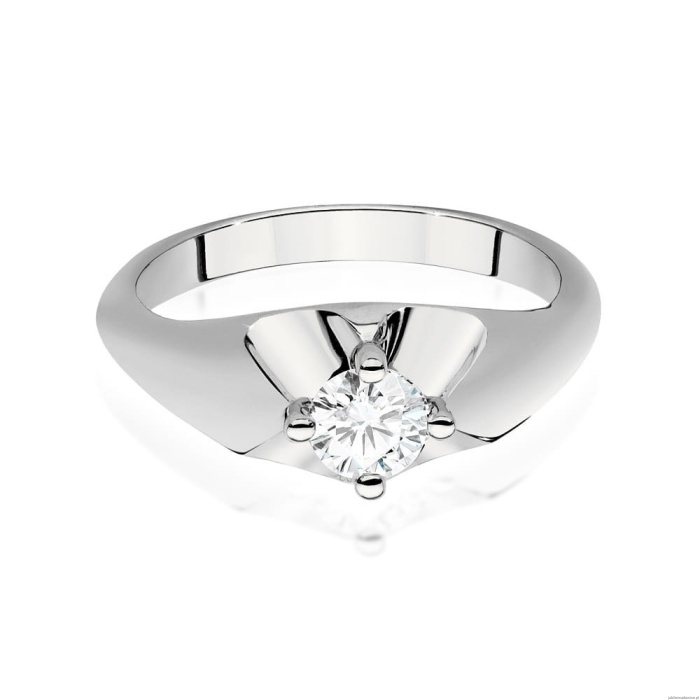 Pierścionek W0545 Diament Laboratoryjny 0,40ct białe złoto 375