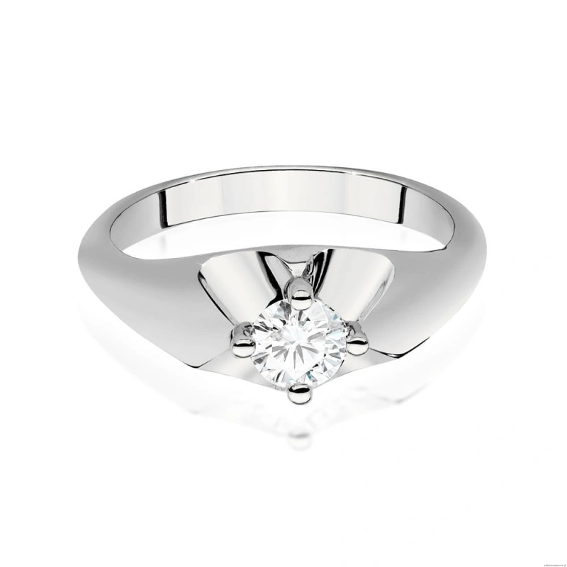 Pierścionek W0545 Diament Laboratoryjny 0,40ct białe złoto 375