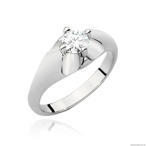 Pierścionek W0545 Diament Laboratoryjny 0,50ct białe złoto 375