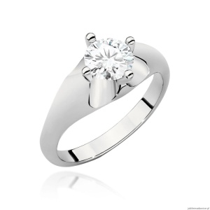 Pierścionek W0545 Diament Laboratoryjny 0,70ct białe złoto 375