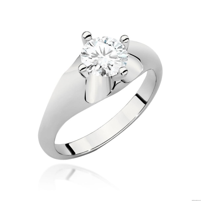 Pierścionek W0545 Diament Laboratoryjny 0,70ct białe złoto 375