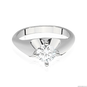 Pierścionek W0545 Diament Laboratoryjny 0,70ct białe złoto 375