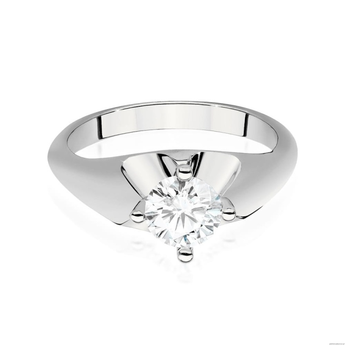 Pierścionek W0545 Diament Laboratoryjny 0,70ct białe złoto 375