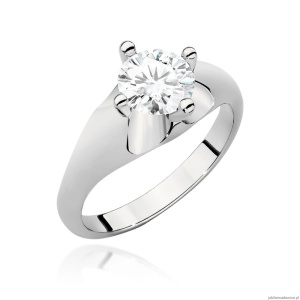 Pierścionek W0545 Diament Laboratoryjny 1,00ct białe złoto 375